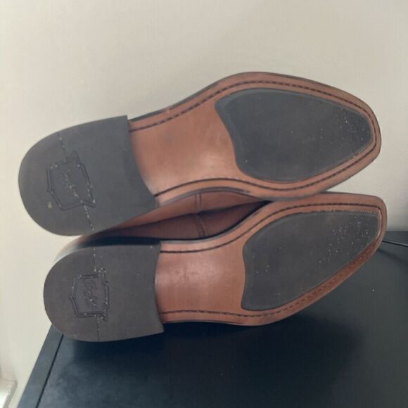 Florsheim Men's Beat Plain Toe Gore Chelsea Boots Size 8 Cognac Brown Leather - Picture 13 of 13